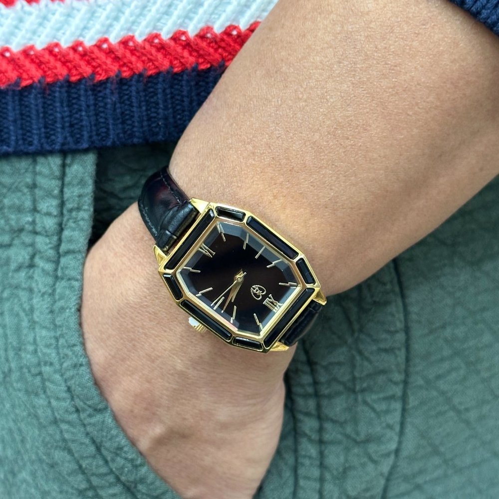 Black Onyx Gemstone Watch, Natural Stone Watch, Brand New, Quartz